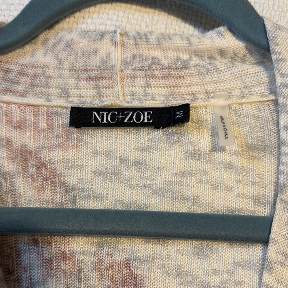 Nic + Zoe  Floral Knit Duster Cardigan Size M - Picture 7 of 10